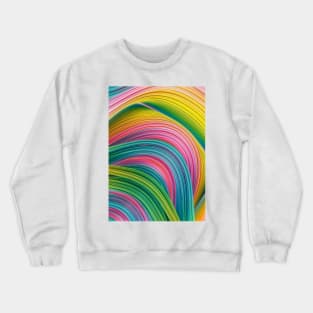 Stranded Horizon. Abstract Colorful Green, Yellow, Blue and Pink Minimal Artwork Crewneck Sweatshirt